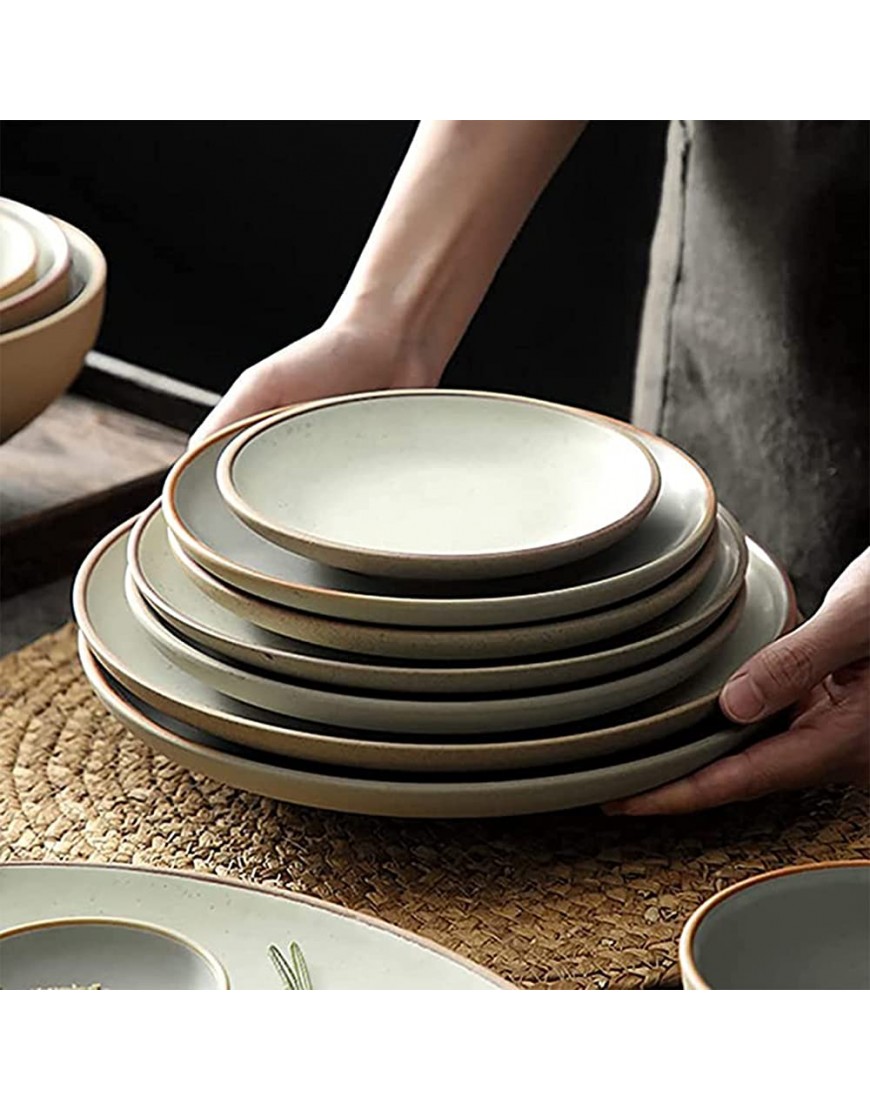 Ensembles de vaisselle en grès ensembles de vaisselle en céramique ensembles de bols et assiettes en porcelaine au fini mat de 25 pièces | Service de vaisselle de cuisine de style japonais pour 6 pe - B7A96OZMH