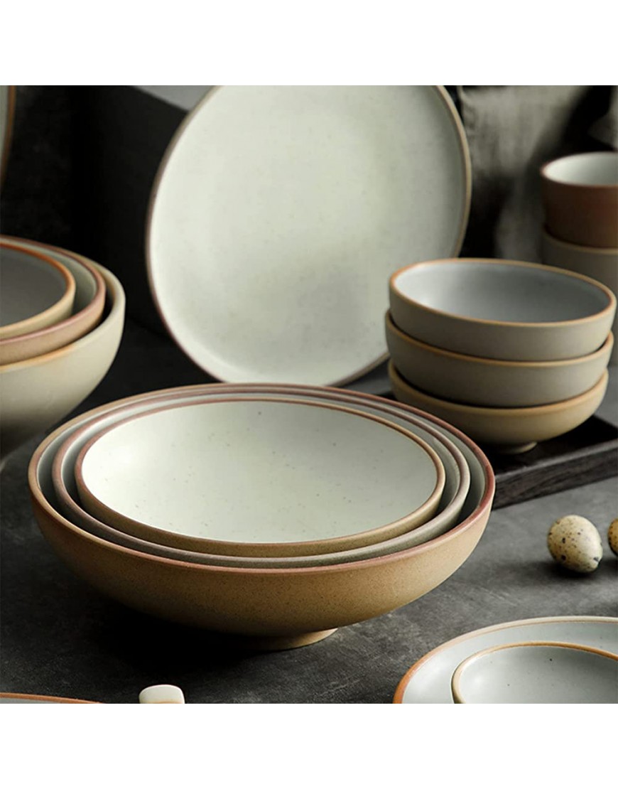 Ensembles de vaisselle en grès ensembles de vaisselle en céramique ensembles de bols et assiettes en porcelaine au fini mat de 25 pièces | Service de vaisselle de cuisine de style japonais pour 6 pe - B7A96OZMH