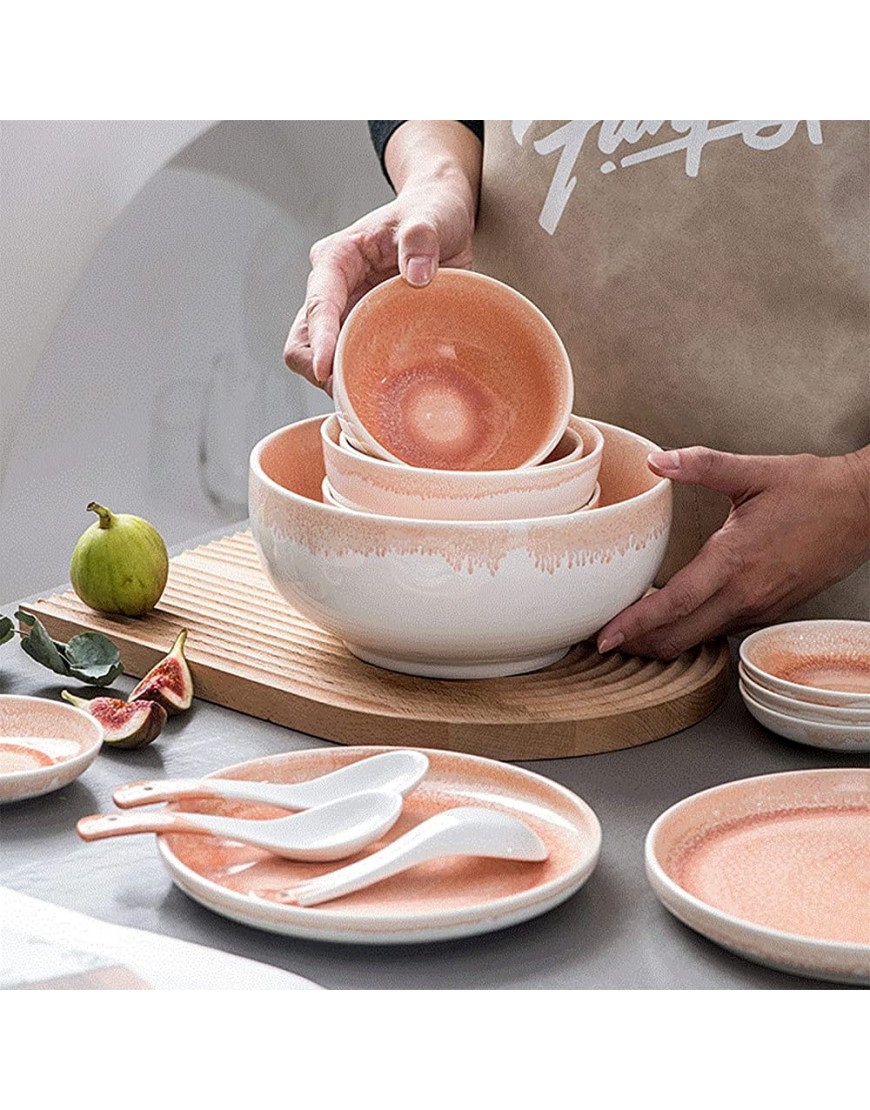 Ensembles de vaisselle Passe au lave-vaisselle ensemble de 26 pièces en porcelaine | Ensembles d'assiettes et de bols en céramique de style nordique ensembles de vaisselle rondes en grès service po - B44QVHLWX