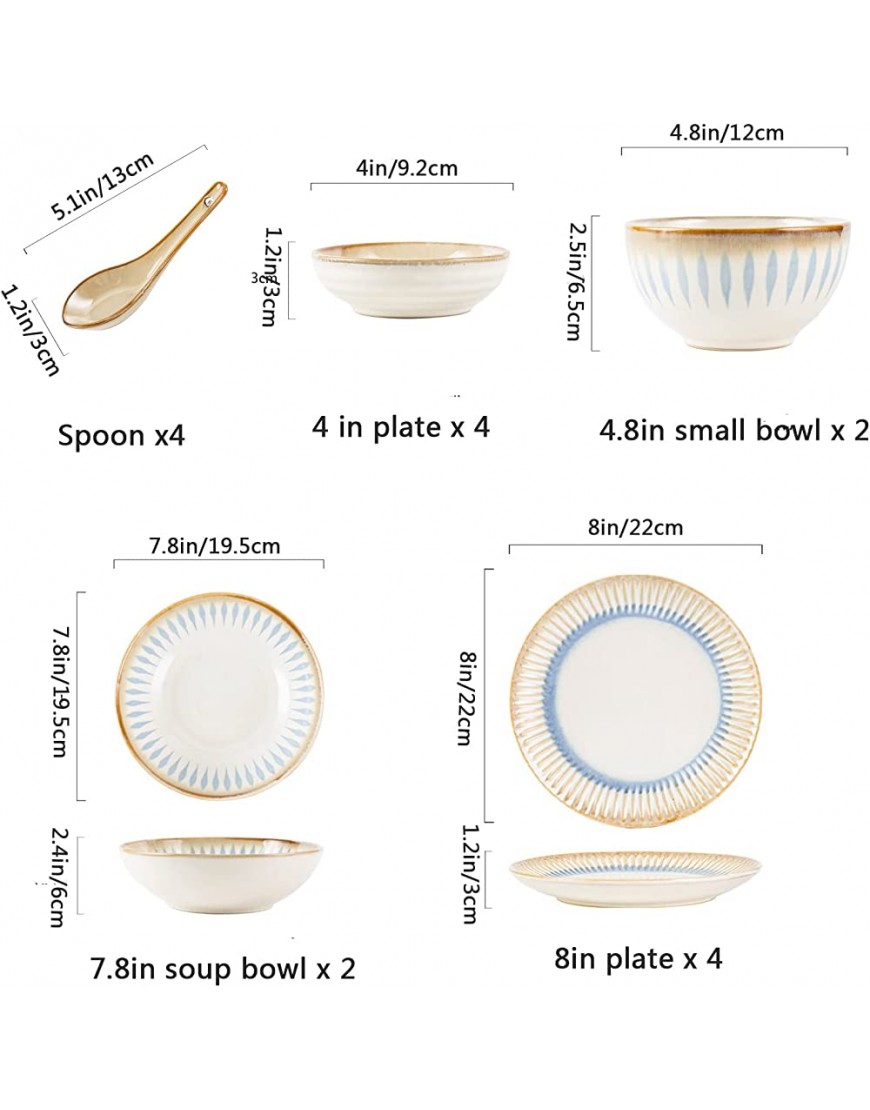 Ensembles de vaisselle pour 4 ensembles de vaisselle en porcelaine 16 pièces ensemble de vaisselle ensemble de vaisselle avec assiette assiette à dessert bol et assiette creuse passe au lave-vai - B6DM3NVGZ