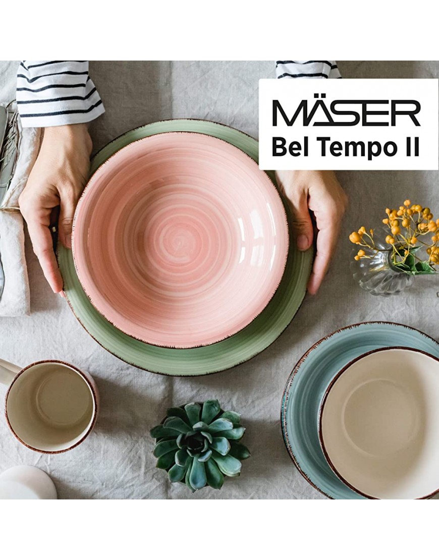 Mäser Série Bel Tempo Ensemble de vaisselle de petit-déjeuner Dans différentes couleurs Vert olive Bel Tempo Ii. - B9D3KIPWX