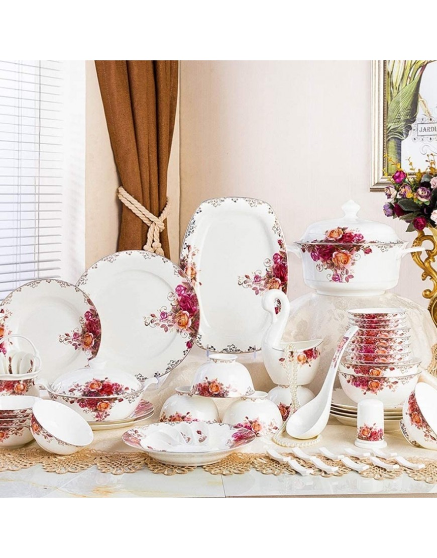 Ménagère en céramique – 47 pièces de vaisselle en porcelaine anglaise rose - B6M3WNMQP