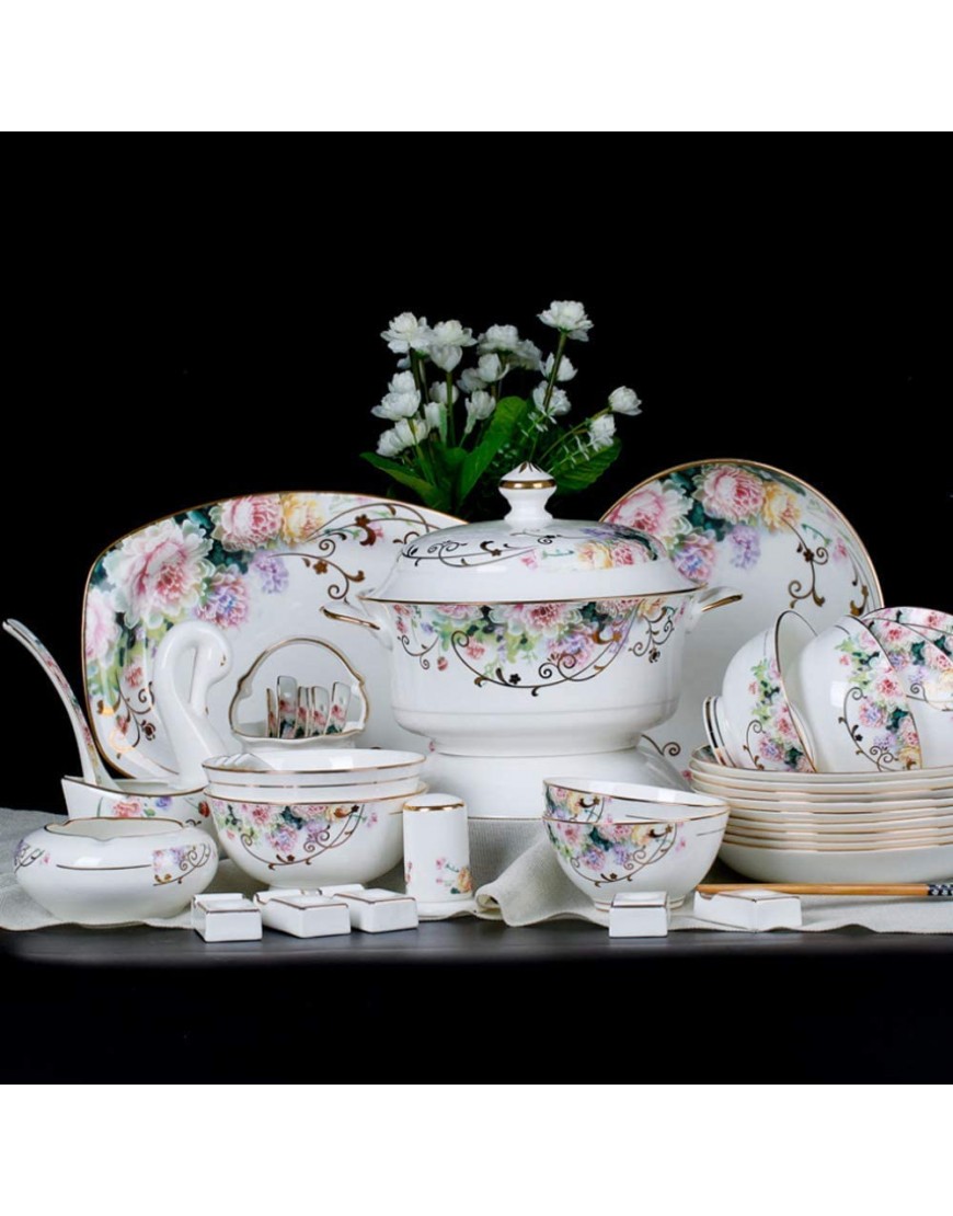 Ménagère en céramique de haute qualité – 46 pièces de vaisselle en porcelaine anglaise riche - B4H1VQFRE