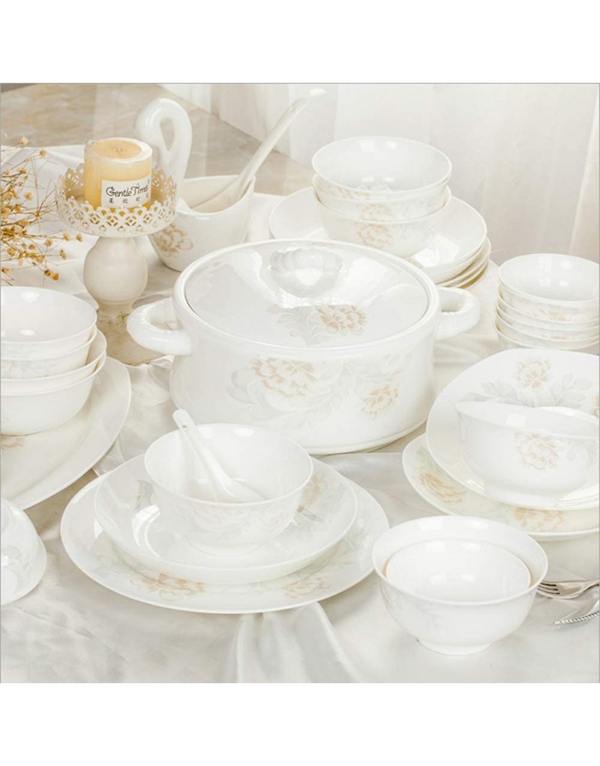 Service de table élégant en porcelaine anglaise 44 pièces Pour four à micro-ondes et lave-vaisselle Convient pour une variété de cuisines - BK792QMEQ