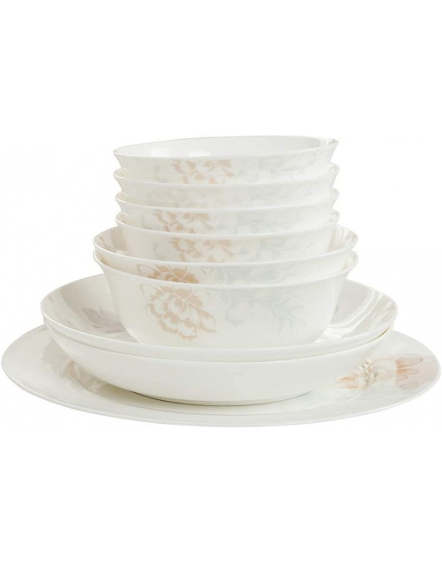 Service de table élégant en porcelaine anglaise 44 pièces Pour four à micro-ondes et lave-vaisselle Convient pour une variété de cuisines - BK792QMEQ