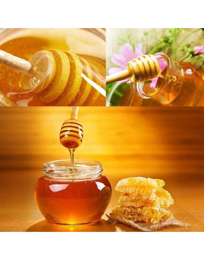 Mini cuillère à miel en bois de 7,6 cm emballées individuellement serveur pour distributeur de miel brisé mariage - B7H92UUXA