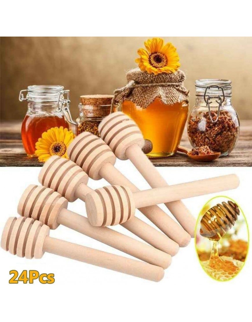 Mini cuillère à miel en bois de 7,6 cm emballées individuellement serveur pour distributeur de miel brisé mariage - B7H92UUXA
