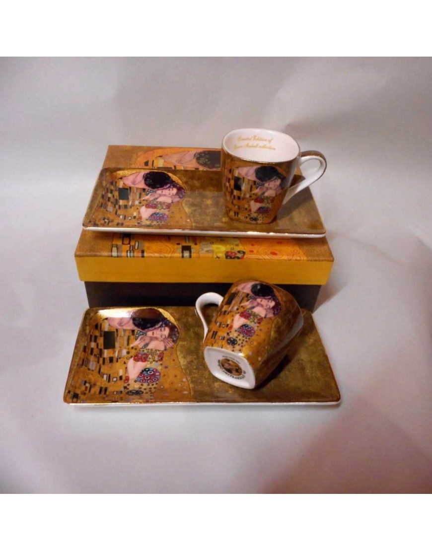 Atelier Harmony Gustav Klimt Set à expresso Le baiser Beige 4 pièces - BVNNNWNUV