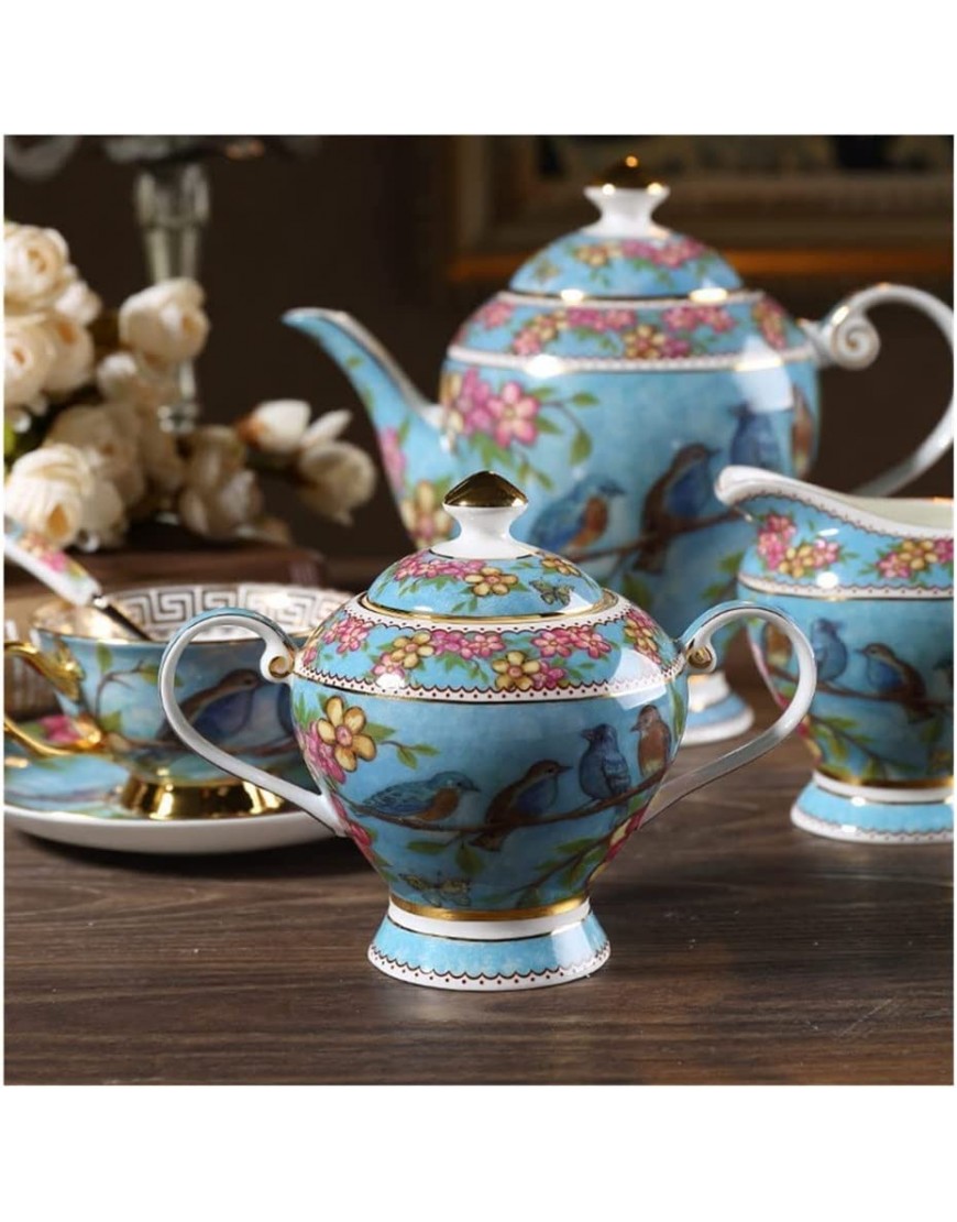 Ensemble de tasses à café en porcelaine anglaise style pastoral bleu de rêve - B94N4TXHA