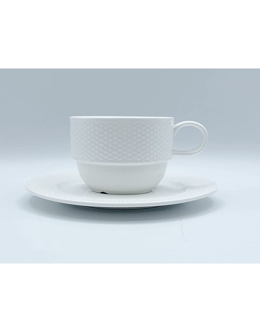 Lot de 4 tasses à petit-déjeuner avec 4 assiettes tasse à café au lait tasse à café en porcelaine design moderne 200 ml - BK361NQCO