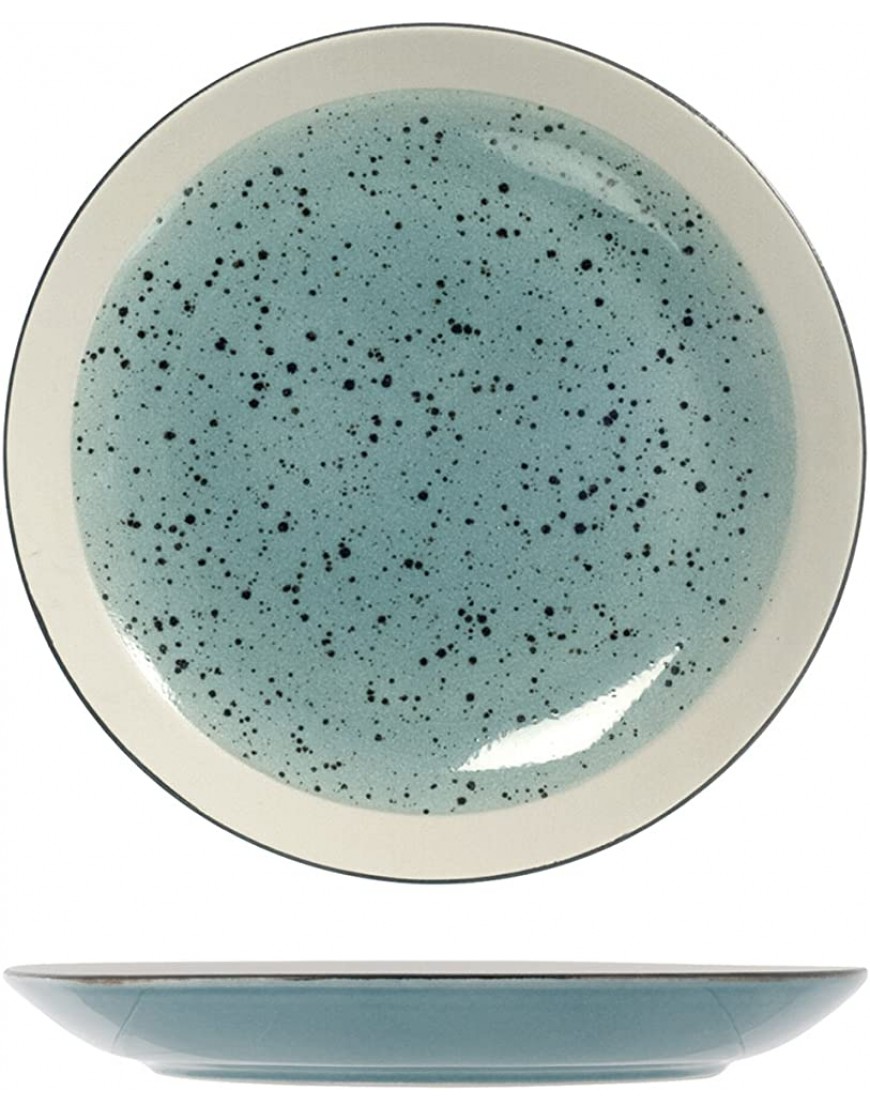 6 piatti in stoneware mimosa azzurro piano 26,5 - BK987VTSA