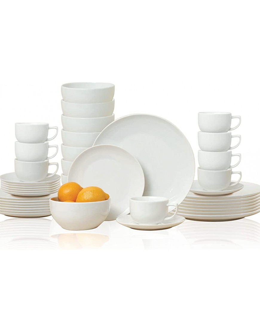 alpina Vaisselle 40 pièces 8 personnes Porcelaine Avec assiettes assiettes à dessert bols soucoupes et tasses Blanc 8711252085395 - B71V7CJTI
