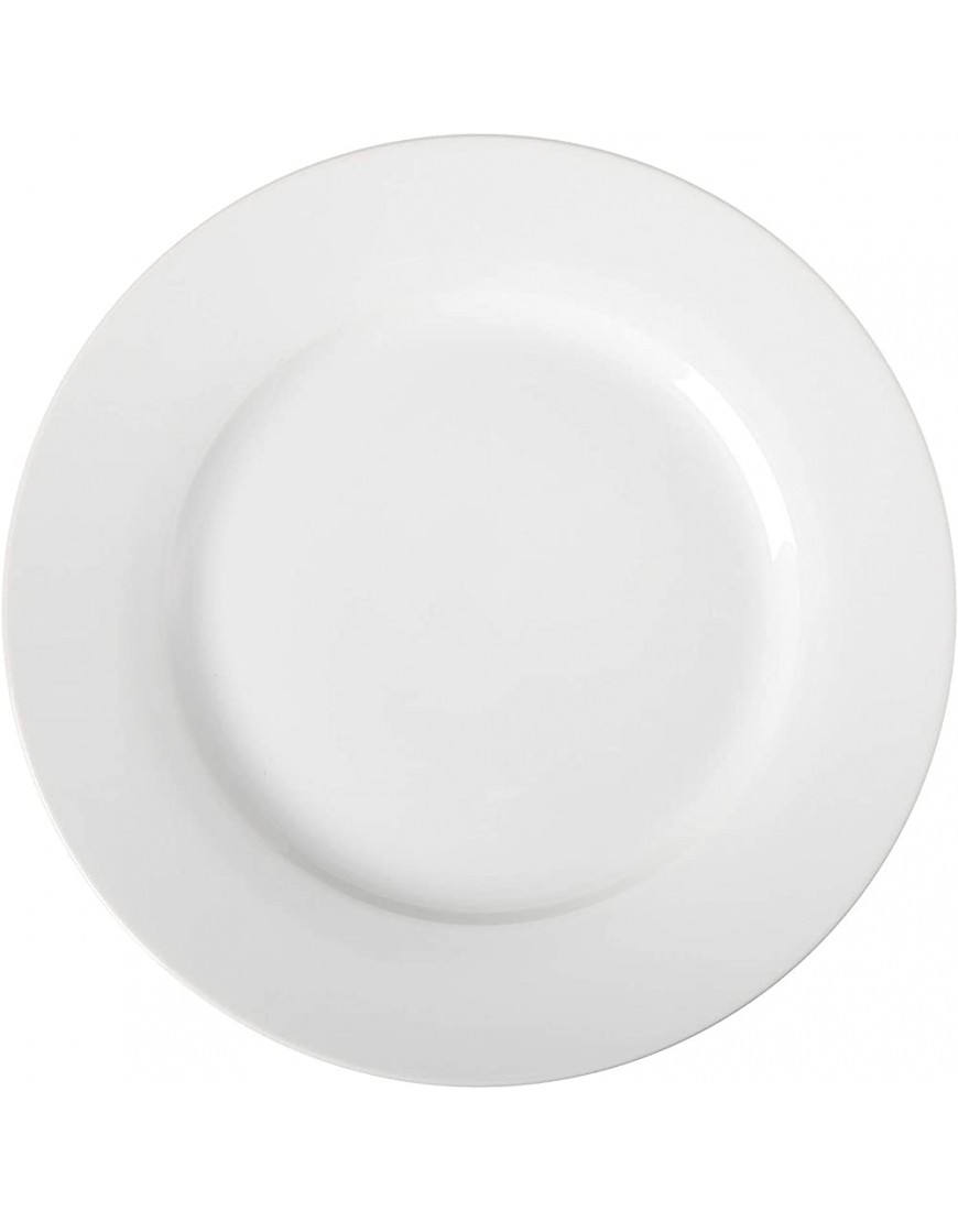 Basics Service de 6 Assiettes Plates en Porcelaine,10.5' & Service de 20 couverts en acier inoxydable avec bord carré Pour 4 personnes - B53E2DEBR