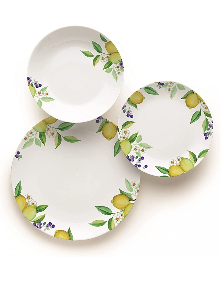 Excelsa Lemon Service de Table 18 pièces Porcelaine Blanc Citrons - B8BMEJUXY