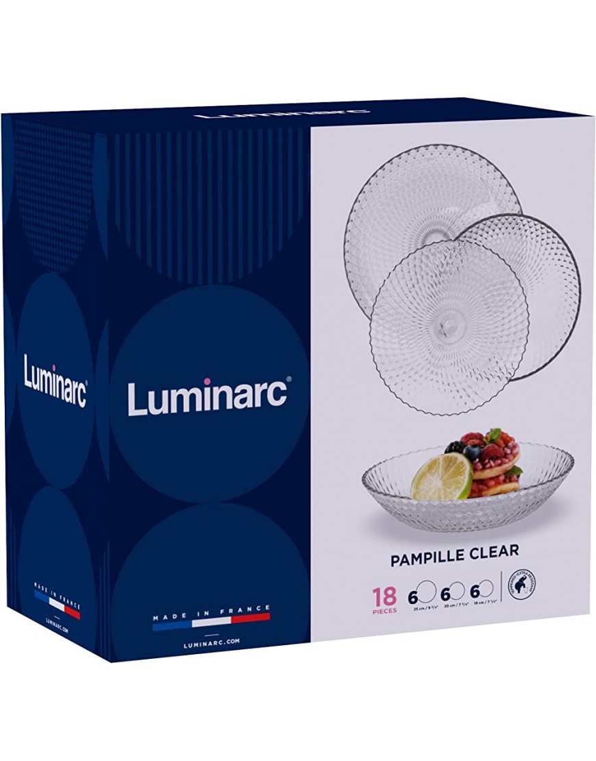 Luminarc PAMPILLE CLEAR 5424175 Service de table en verre 18 pièces - BM796ASQF