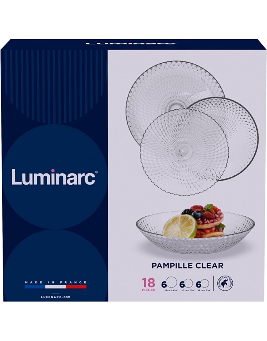 Luminarc PAMPILLE CLEAR 5424175 Service de table en verre 18 pièces - BM796ASQF