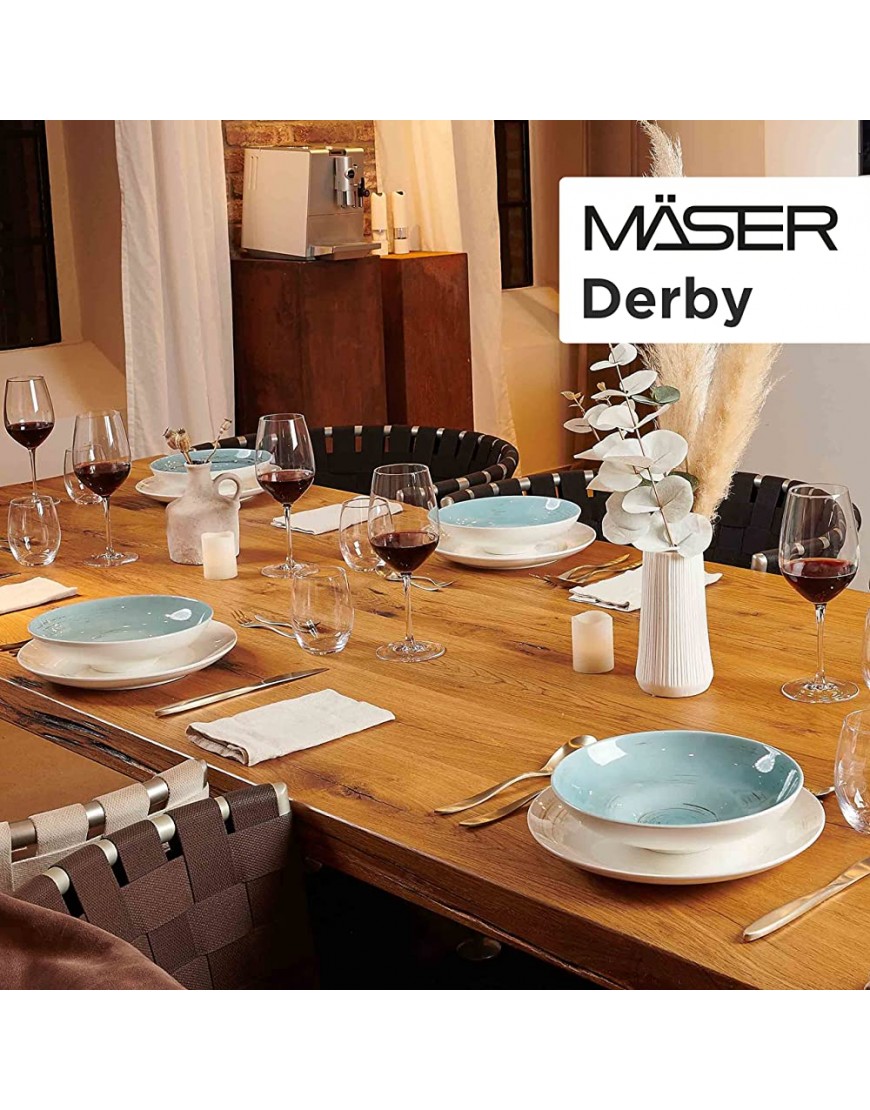 Mäser 931608 Derby Service de table haut de gamme pour 6 personnes bleu - BAV2EBAIO
