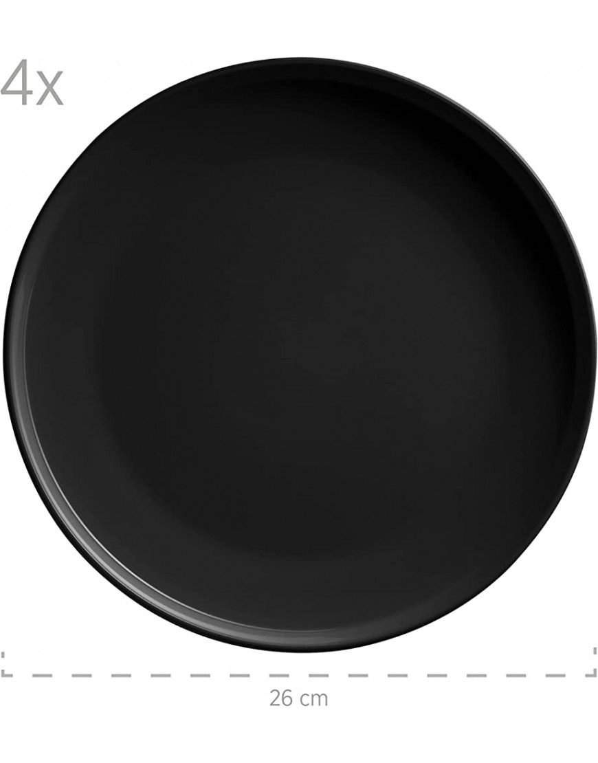 MÄSER Alenia 931961 Service de table pour 4 personnes au design scandinave moderne 16 pièces en céramique noire grès - B61NHMWXS