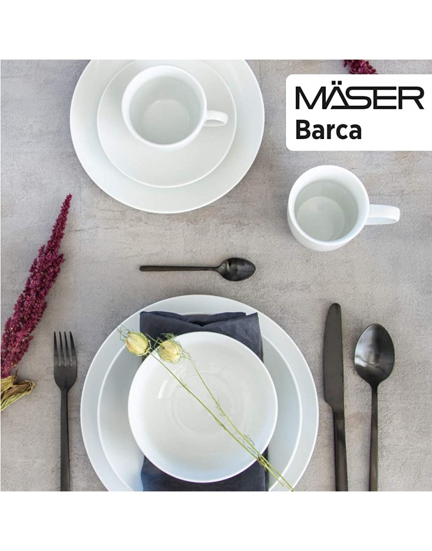 MÄSER Barca 931610 Service de table complet pour 8 personnes 68 pièces en porcelaine Blanc - BBJQ8AYDV