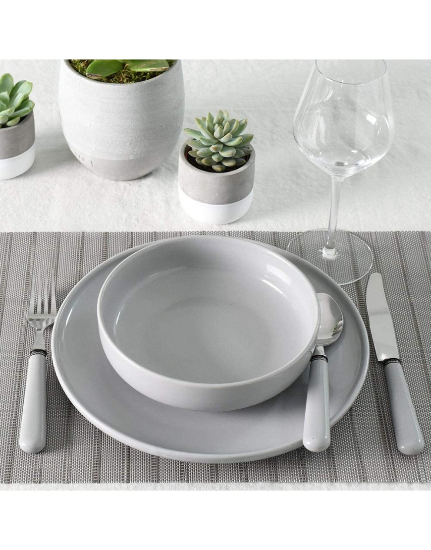 ProCook Stockholm Vaisselle de Table en Grès Assiette Creuse à Pâtes Style Scandinave 4 Pièces 19cm Gris Clair - BW5HDYCMM