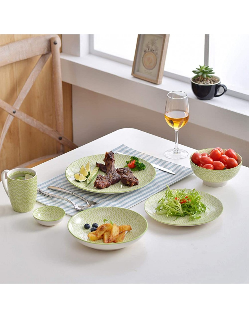vancasso série Natsuki Assiettes Plate 12 pièces en Porcelaine Style Japonais - B5EVHNNVU