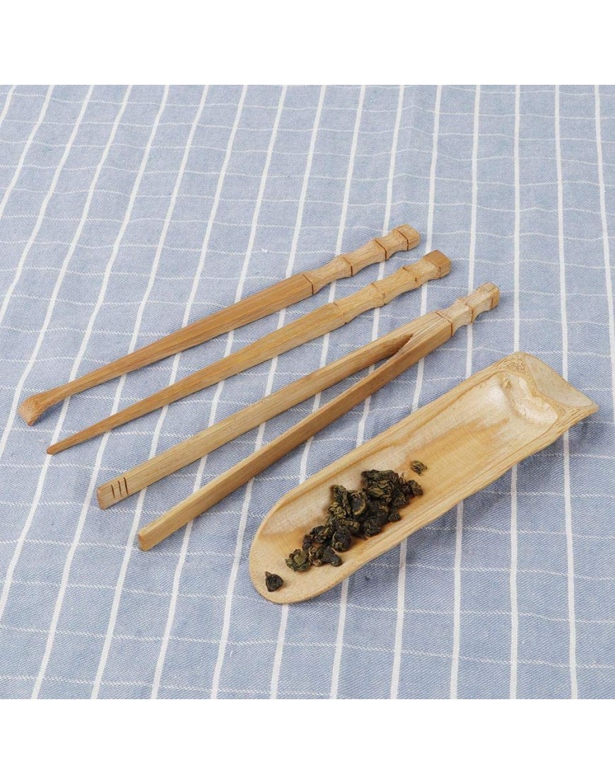 Ensemble de thé en bambou naturel durable 4Pcs Accessoires de service de thé classiques chinois Accessoires de cérémonie du thé - B7JQ4CJXI