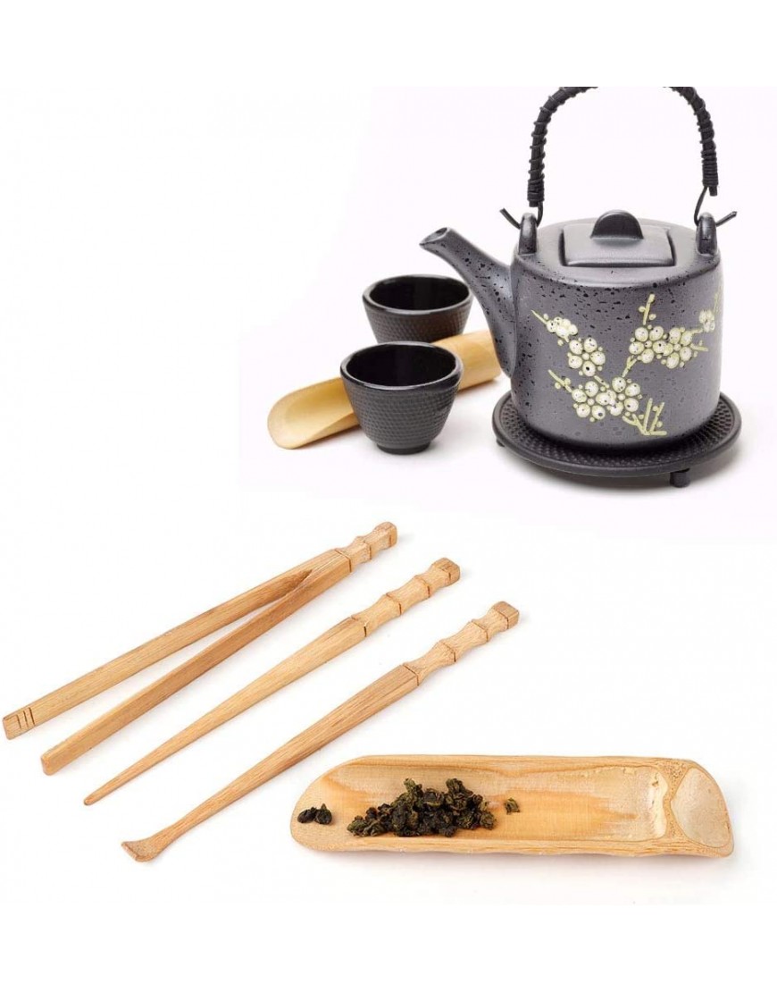 Ensemble de thé en bambou naturel durable 4Pcs Accessoires de service de thé classiques chinois Accessoires de cérémonie du thé - B7JQ4CJXI