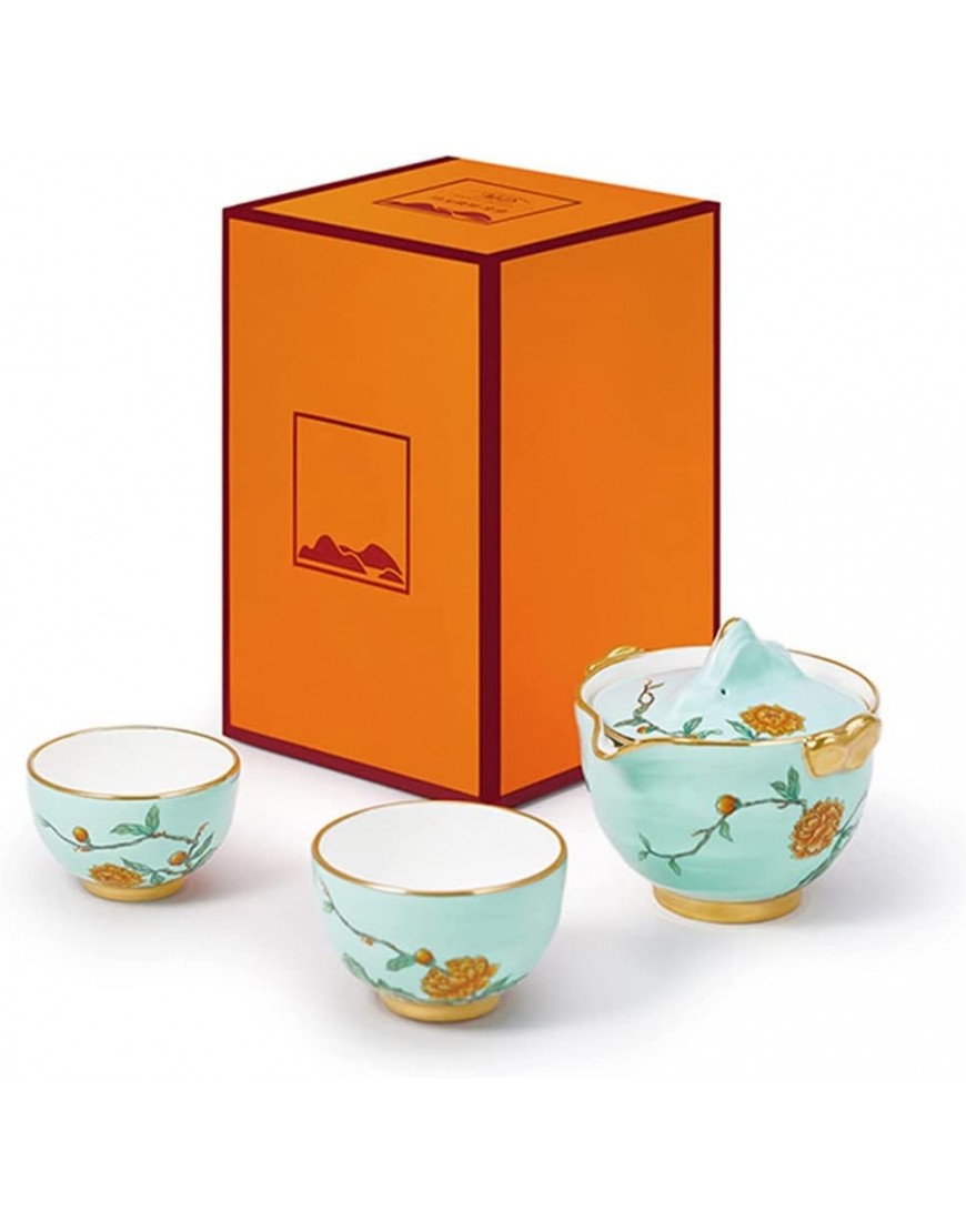 LIUTIAN Service à thé Coffret Cadeau Ensemble de thé de Voyage Portable en céramique 1 Pot 2 Tasses - BAV9EYCAF