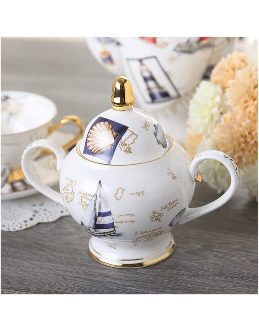 Service à thé européen en céramique haut de gamme créatif haut de gamme Service à thé en porcelaine anglaise Service à thé floral Tasse à café pot à lait pot à sucre - B1Q4JGKEF