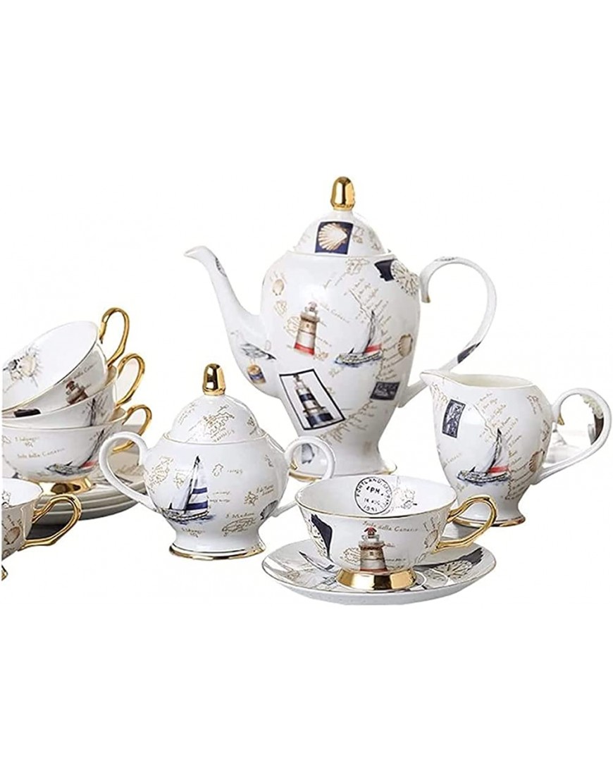Service à thé européen en céramique haut de gamme créatif haut de gamme Service à thé en porcelaine anglaise Service à thé floral Tasse à café pot à lait pot à sucre - B1Q4JGKEF