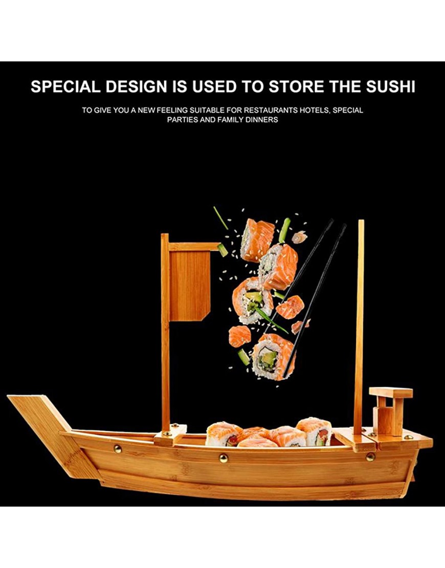 AIZYR Assiette De Service À Sushi Bateau De Sushi en Bambou Japonais Plateau Apéritif Sashimi Assiette À Sushi Assiette Vaisselle pour Home Restaurant - B7733UOOO