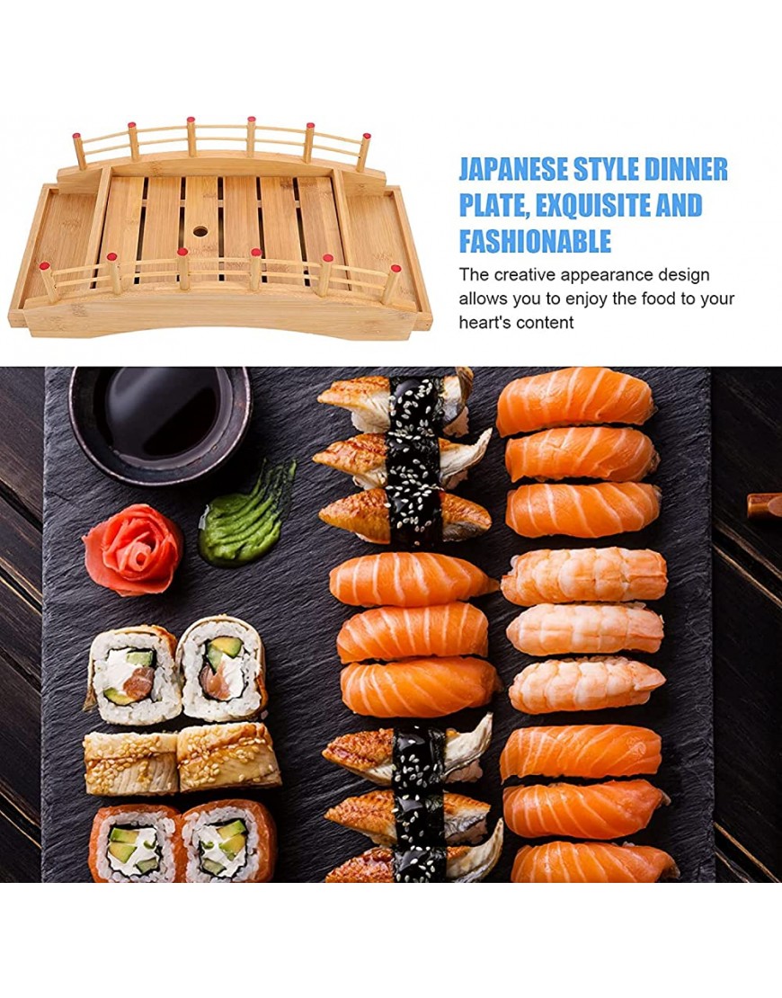 JKLQ Plateau de Service de Pont de Sushi en Bambou Assiettes de Service de Sashimi Assiette d'apéritif de Nourriture pour l'ornement de décoration de Vaisselle de Sushi 3 Tailles,53cm - BAQBJDGEV