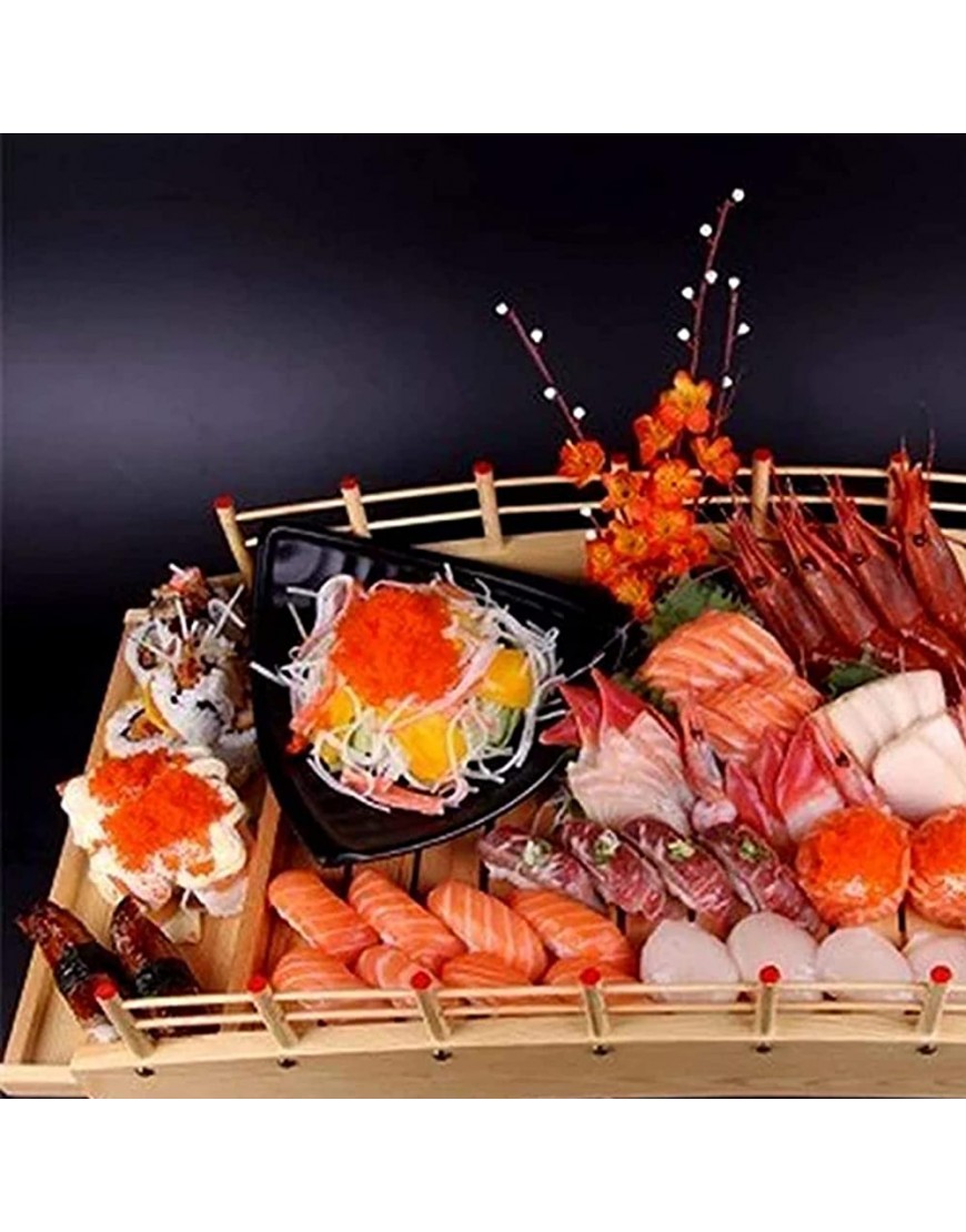 KELUNIS Bateau à Sushi en Pont en Arc Plateau à Sushi en Bambou récipient à Sashimi Fond arqué de Style Japonais pour Restaurant ou Maison,53cm 21 in - BNHB2MKZS