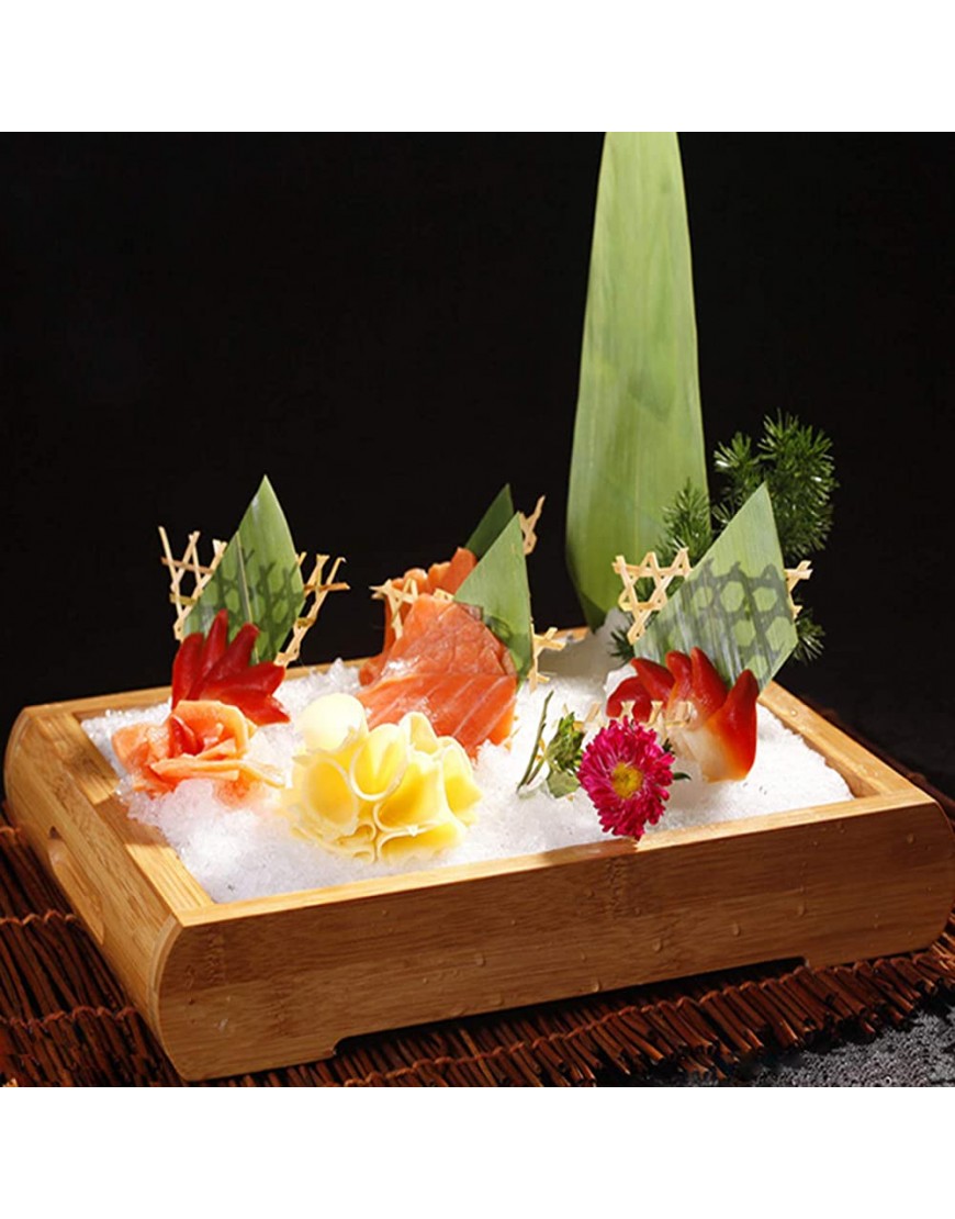 KELUNIS Plateau De Sushi en Bambou Assiettes De Service Rectangulaires Vaisselle De Style Japonais Plateau Apéritif pour Restaurant Home Entrées Et Desserts - B9427LIEV