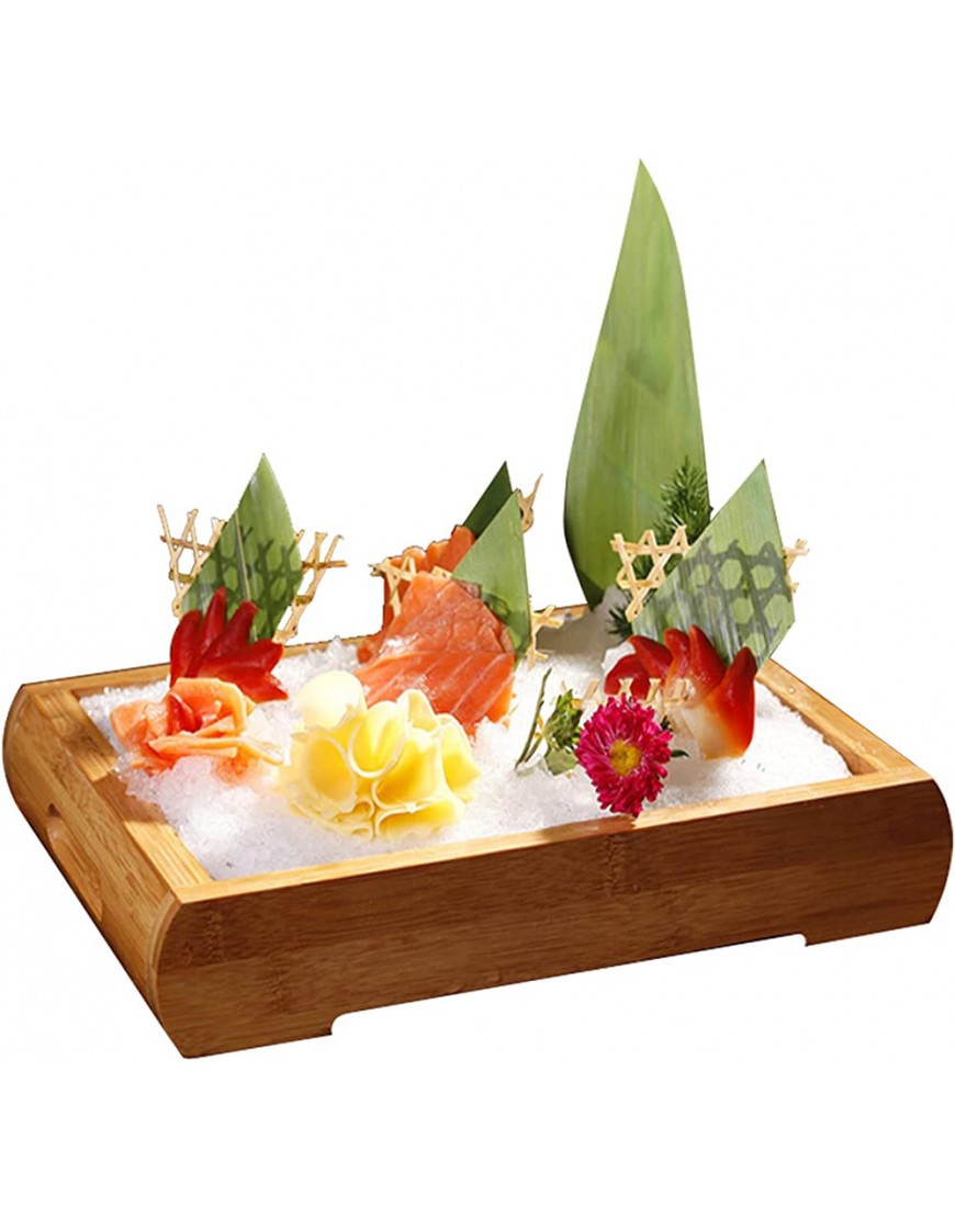 KELUNIS Plateau De Sushi en Bambou Assiettes De Service Rectangulaires Vaisselle De Style Japonais Plateau Apéritif pour Restaurant Home Entrées Et Desserts - B9427LIEV