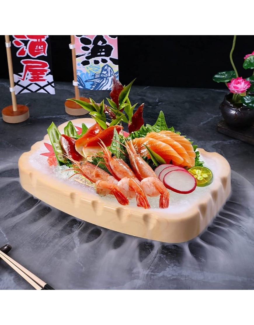 MNSSRN Plaque de Glace de Saumon Assiette de Sushi Plateau de Service Coudlay Sushi Sushi Board Board Board Sashimi Sushi Serve Plateau - B3ANQOFWN