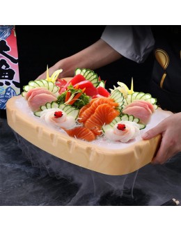 MNSSRN Plaque de Glace de Saumon Assiette de Sushi Plateau de Service Coudlay Sushi Sushi Board Board Board Sashimi Sushi Serve Plateau - B3ANQOFWN