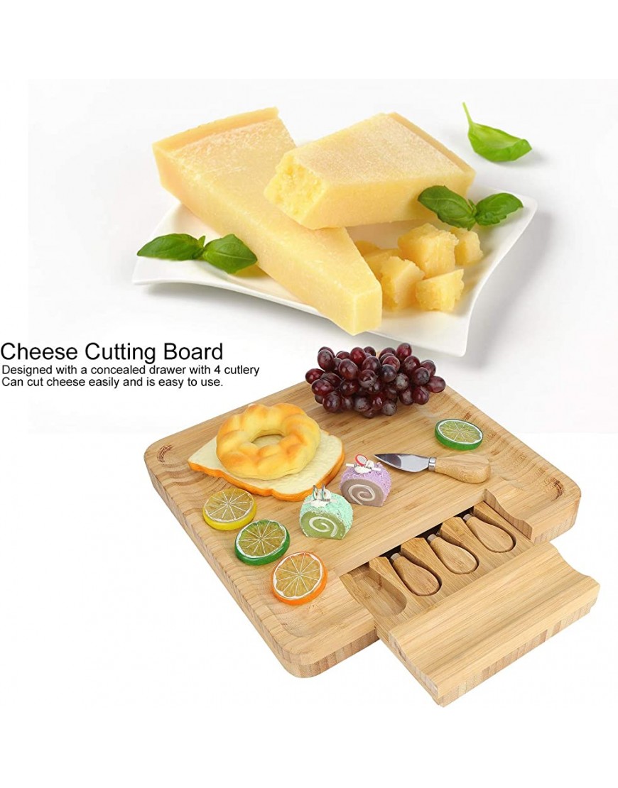 Ensemble de planche à fromage planche à découper en bambou avec couteaux fourchette ensembles de pelles kit de couverts outils de cuisine - B3W1KJSNW
