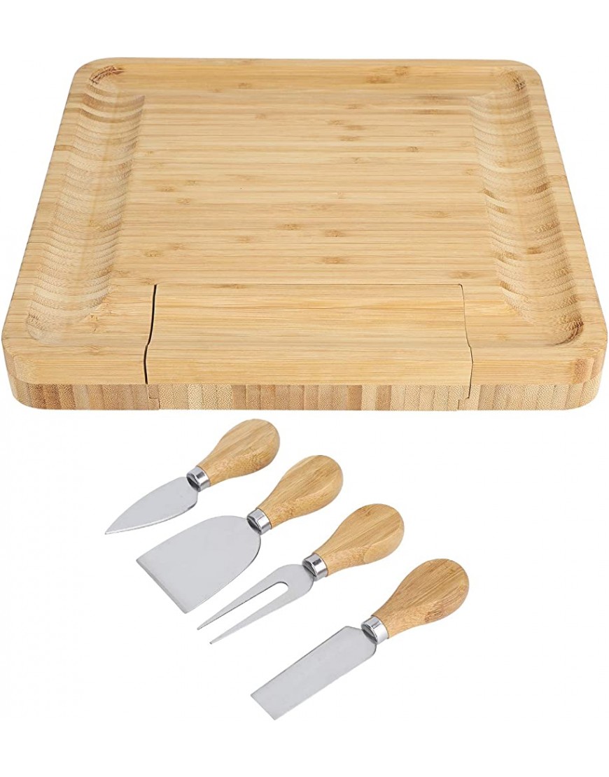 Ensemble de planche à fromage planche à découper en bambou avec couteaux fourchette ensembles de pelles kit de couverts outils de cuisine - B3W1KJSNW