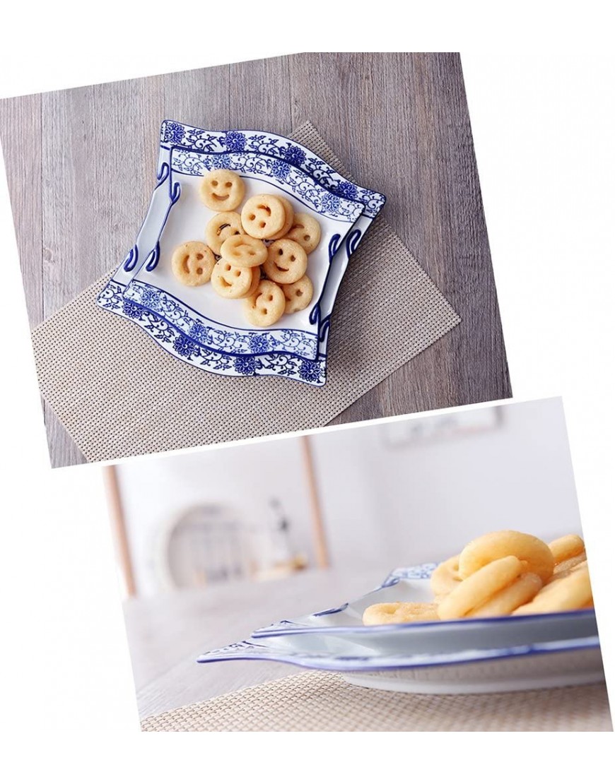 Assiettes à fromage Exportation peints à la main en porcelaine bleue et blanche personnalité créative plats en céramique Nordic fruits salade plat Home Kitchen Hotel Restaurant Plaque à couverts - BE98NHVTE