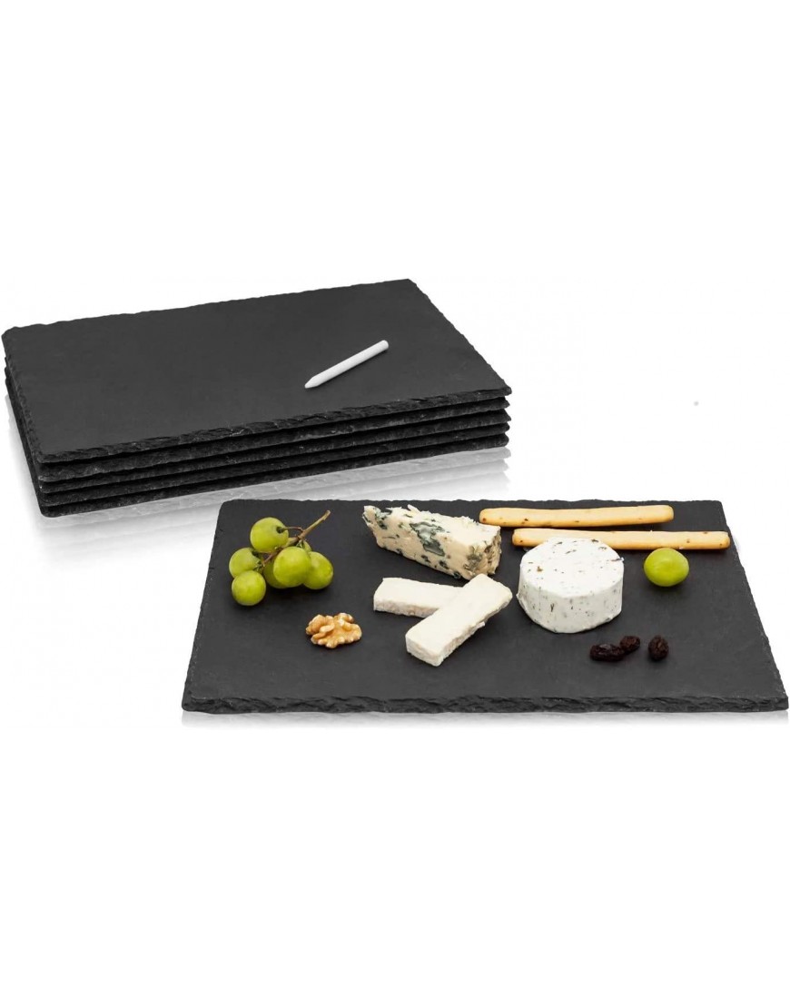 Assiettes en ardoise pour manger – Plateau de service en ardoise naturelle – Planche en ardoise pour servir le fromage ou le Similar 30 x 20 cm - BNVH6MNOO