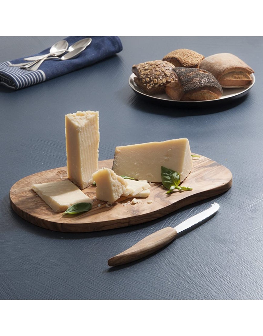 Berard 56178 Plateau à fromage en bois d’olivier fait-main avec couteau à fromage 30 cm. - BB6K6XRAV