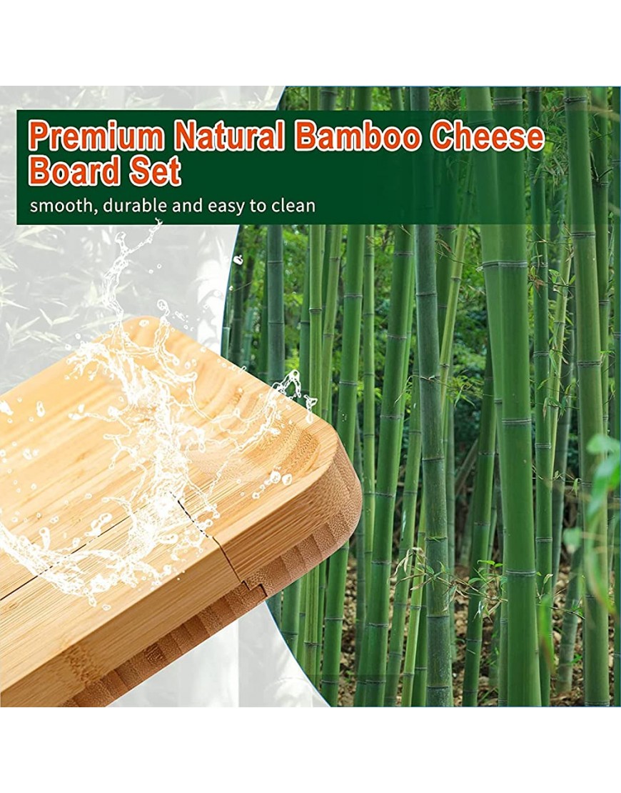 Planche à fromage en bambou avec tiroir cadeau parfait pour anniversaire fête des mères planche à fromage planche à découper planche à pizza pour fruits et aliments - BMHWKGQJF