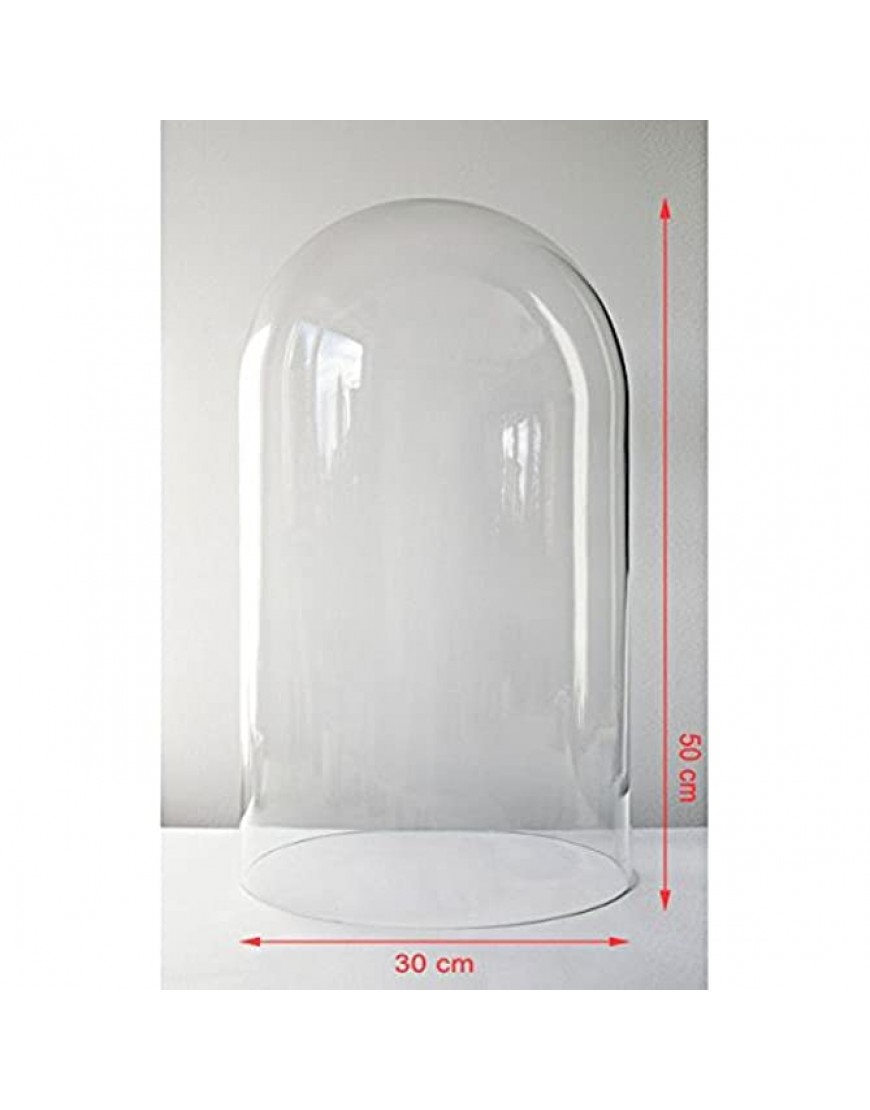 EMH Grande cloche circulaire en verre soufflé à la bouche dôme transparent de 50 cm - B866KIBRT