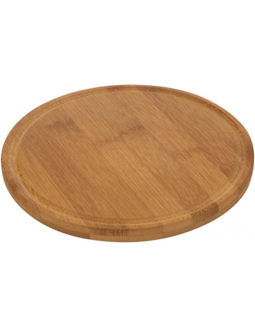 Round Bamboo Cheese Board with Plastic Cover For Keeping and Serving - B6Q67OHMZ