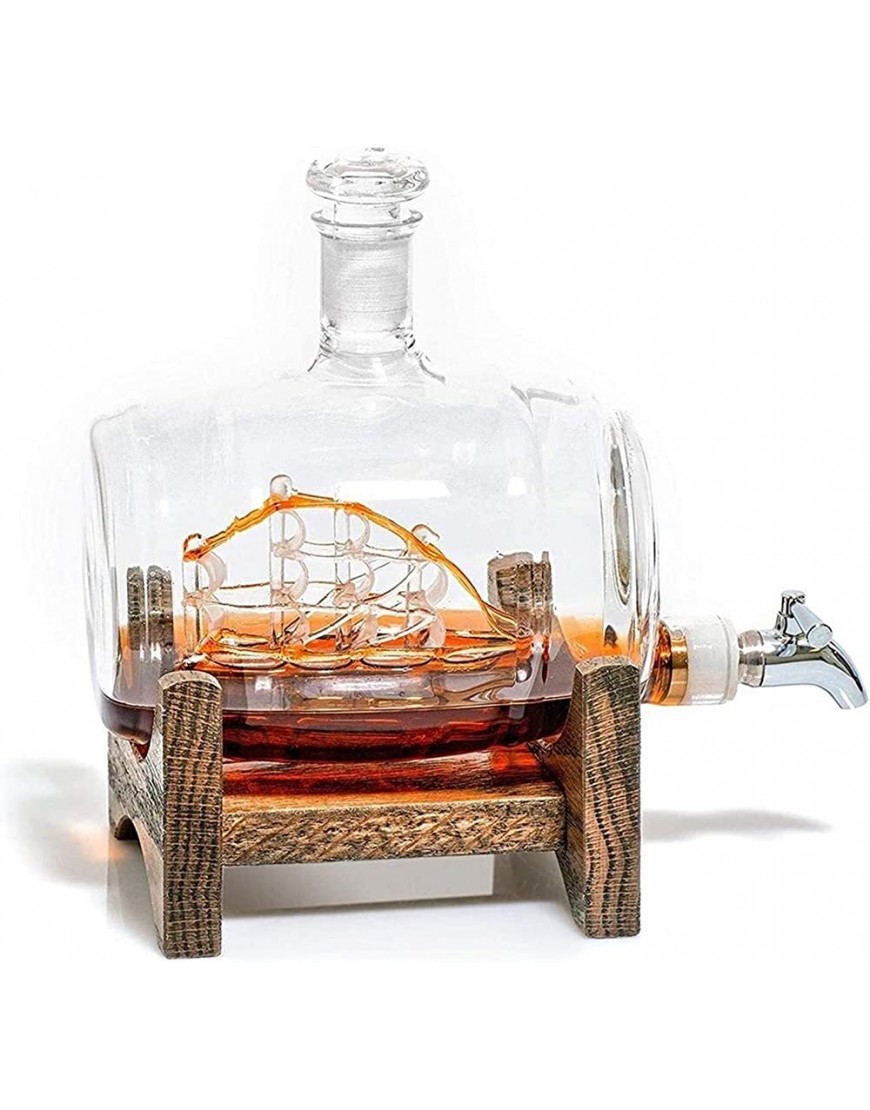 NIANXINN Décanques à Voile Distributeur d' Alcool à bobins en Acier Inoxydable pour Tequila Bourbon Rum Cadeaux liés à l' Alcool pour Dad500 ML Carafe Whisky - B5B16COLI