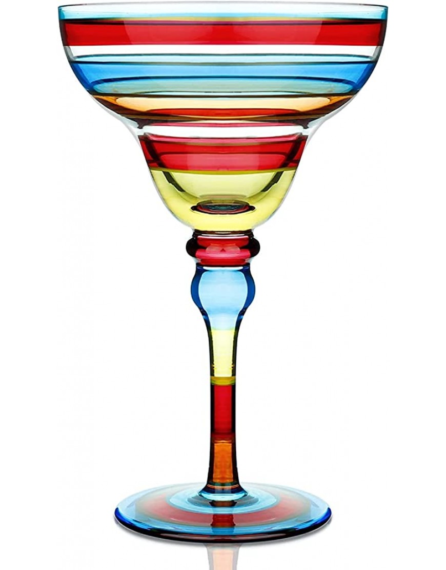 SOOMIO Hand Painted Margarita Glass Moroccan Collection Hand Painted Glassware by Artists Unique and Decorative Margarita Glasses Kitchen Table Décor D - B78H9MFBI