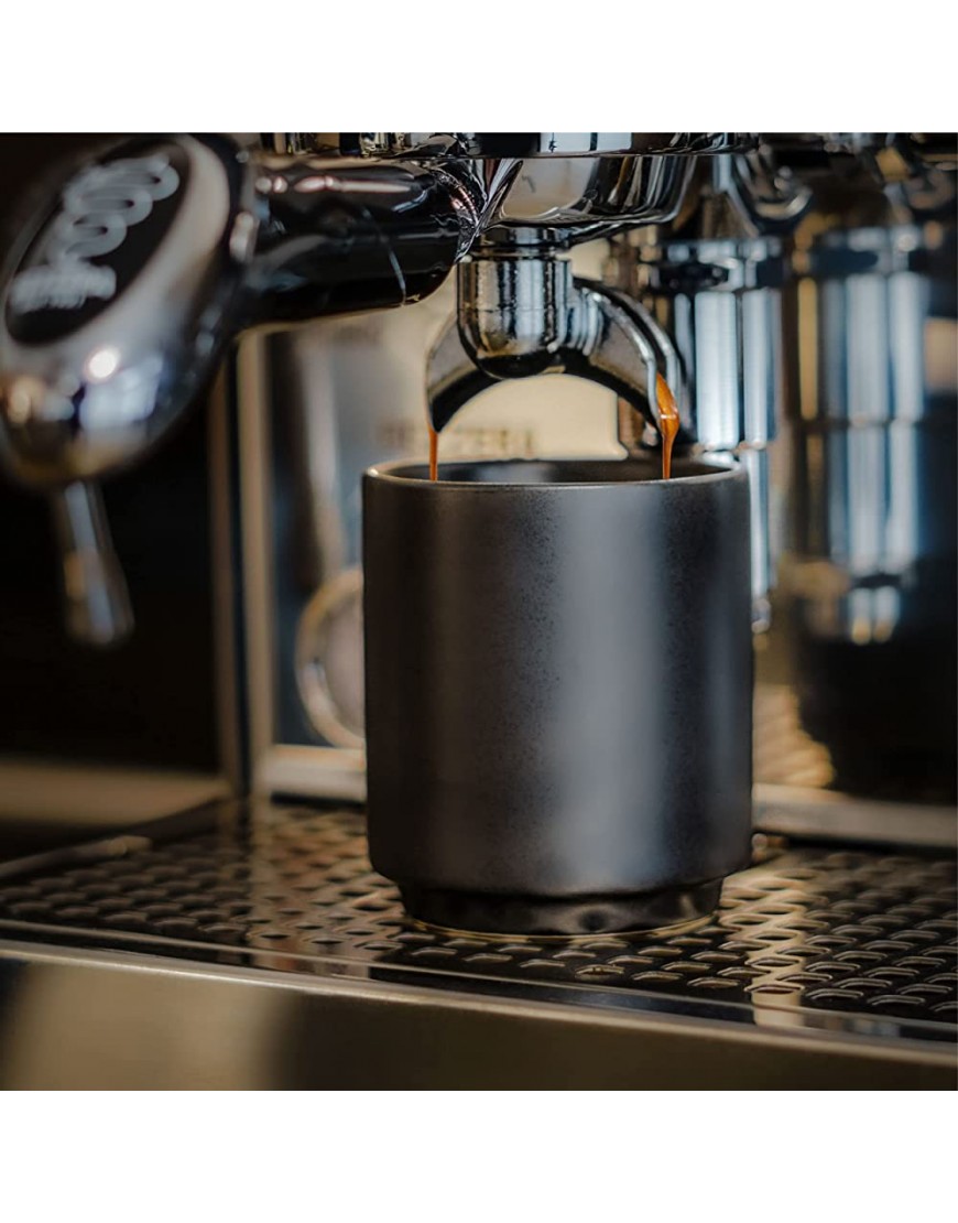 4 Tasses à Cappuccino en Céramique Noire Design Empilable Paroi Épaisse Lavable au Lave-vaisselle 200 ml - BW5M9UOIC