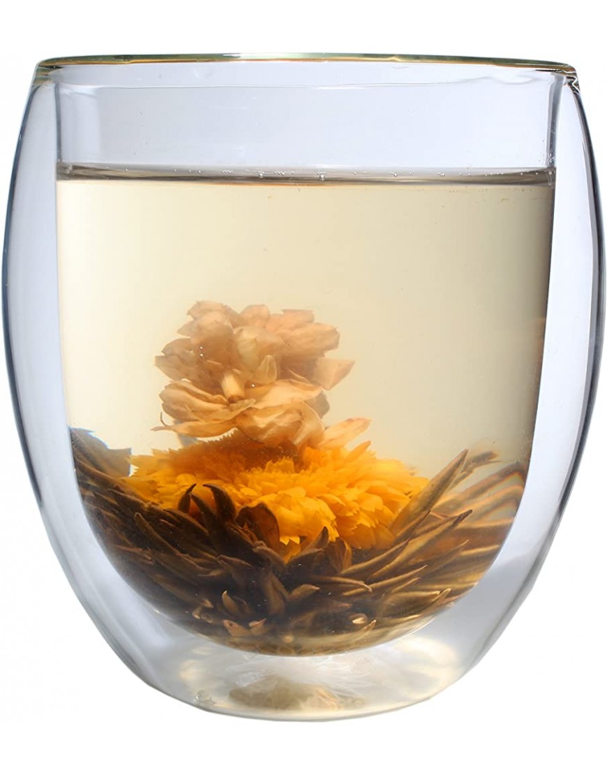 400 ml XXL verre à double paroi en verre thermique Ice-Bloom avec fleur de thé très grand verre verre à thé café résistant à la chaleur dans une boîte cadeau - B95A6KZPC