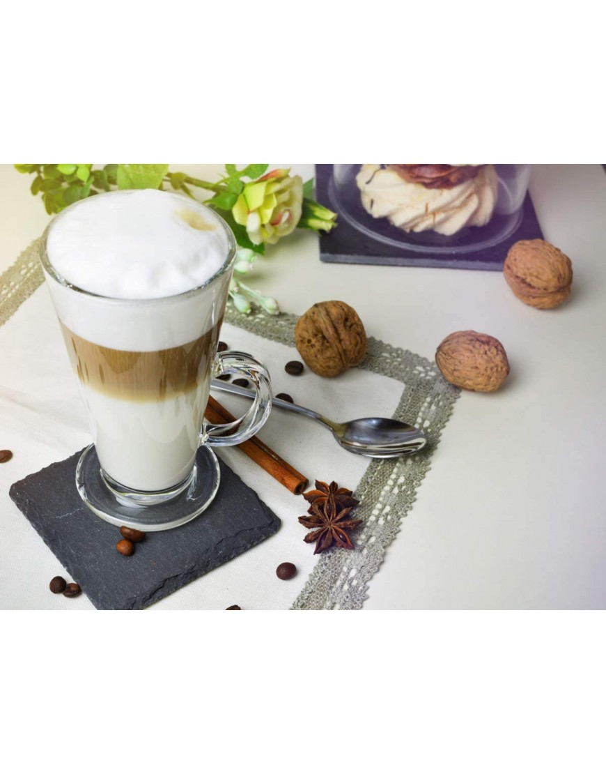 6 Latte en Verre Latte Macchiato et 6 cuillères en Acier Inoxydable Gratuit Verres à Café Verre à thé - B3D16QINE